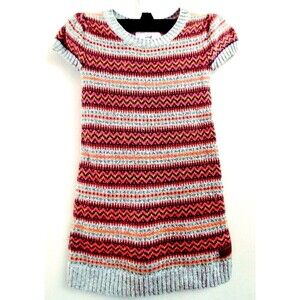 H&M LOGG. Girls 2-4Y Gray Pink Multi Fair Isle Nordic Print Sweater Knit Dress